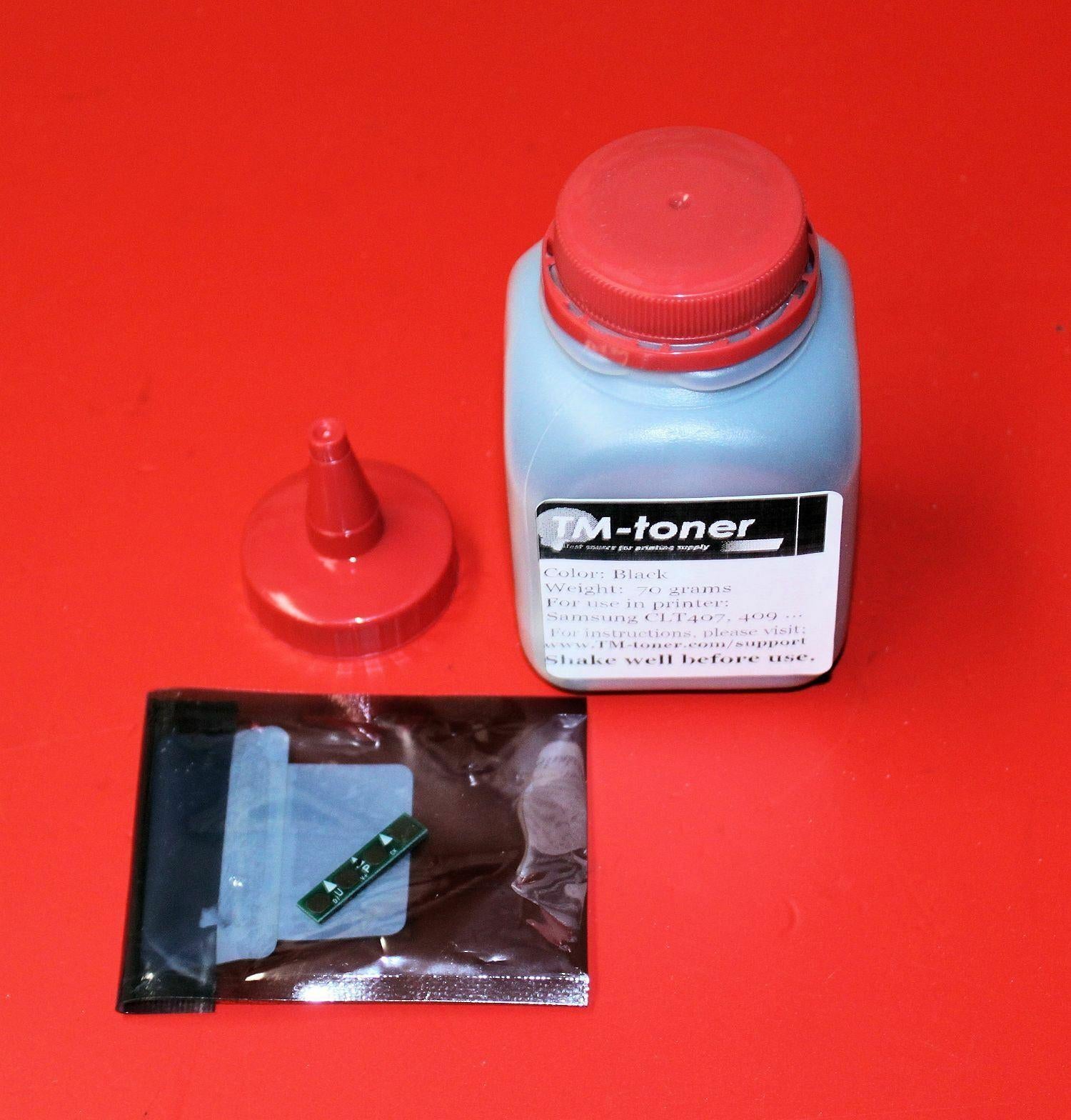 Black Toner Refill w chip Kit for Samsung CLP-310 CLP-315 315W CLX3175 CLT-k409