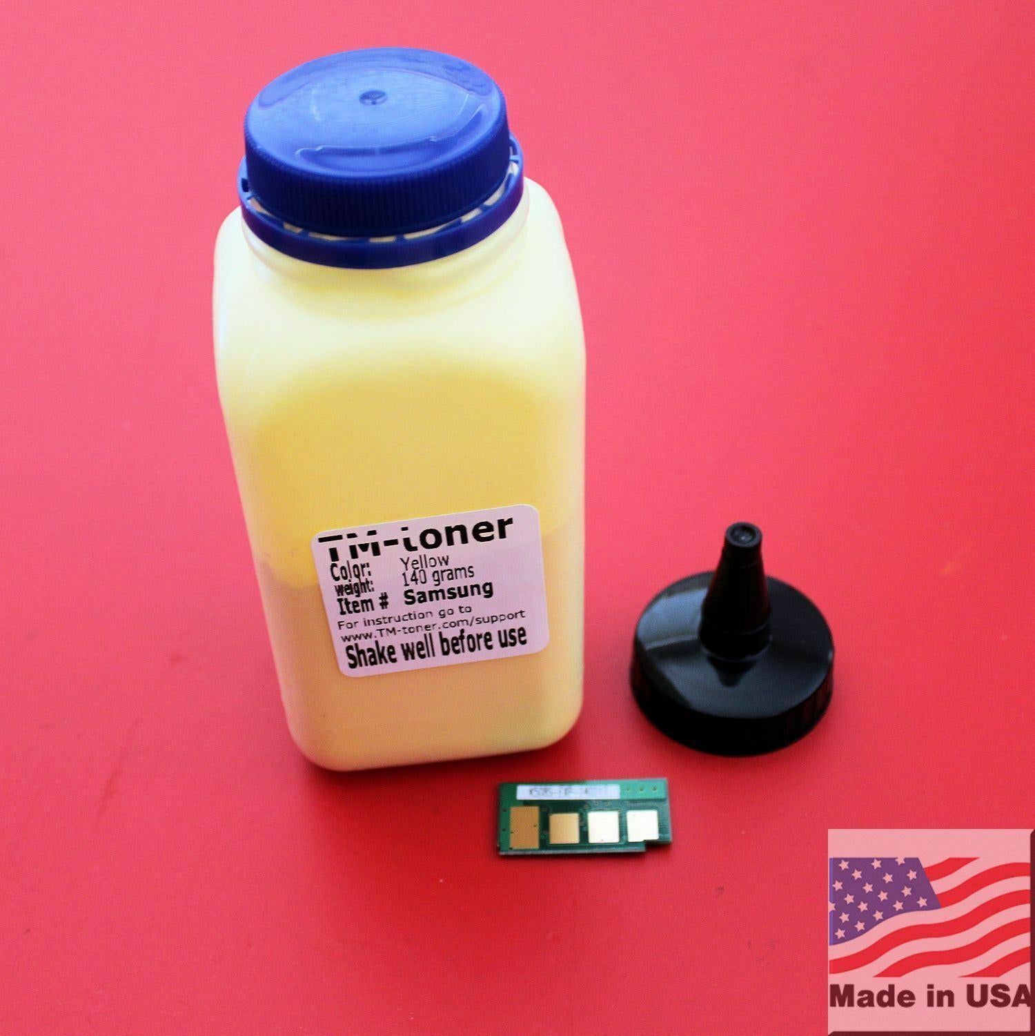 Yellow Toner Refill + Chip for Samsung CLP 620nd 670nd CLP620 CLT-Y508L Y508S