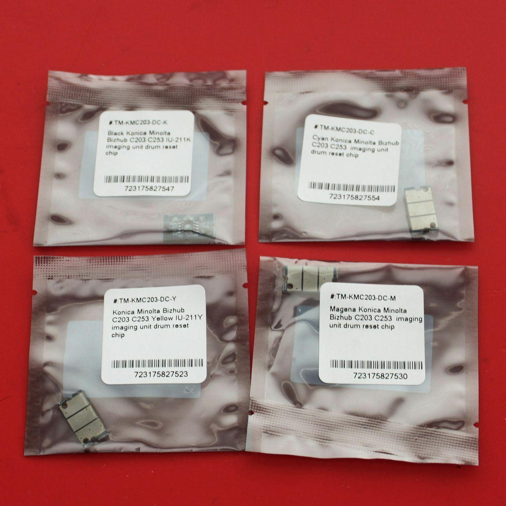1 Set 4 Drum Reset Chips for Konica Minolta BIZHUB C220 C280 C360 Image Units