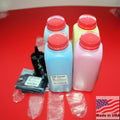 4 200g color Toner Refill Kit + 12 chips for Dell 2150cn 2150cdn 2155cn 2155cdn