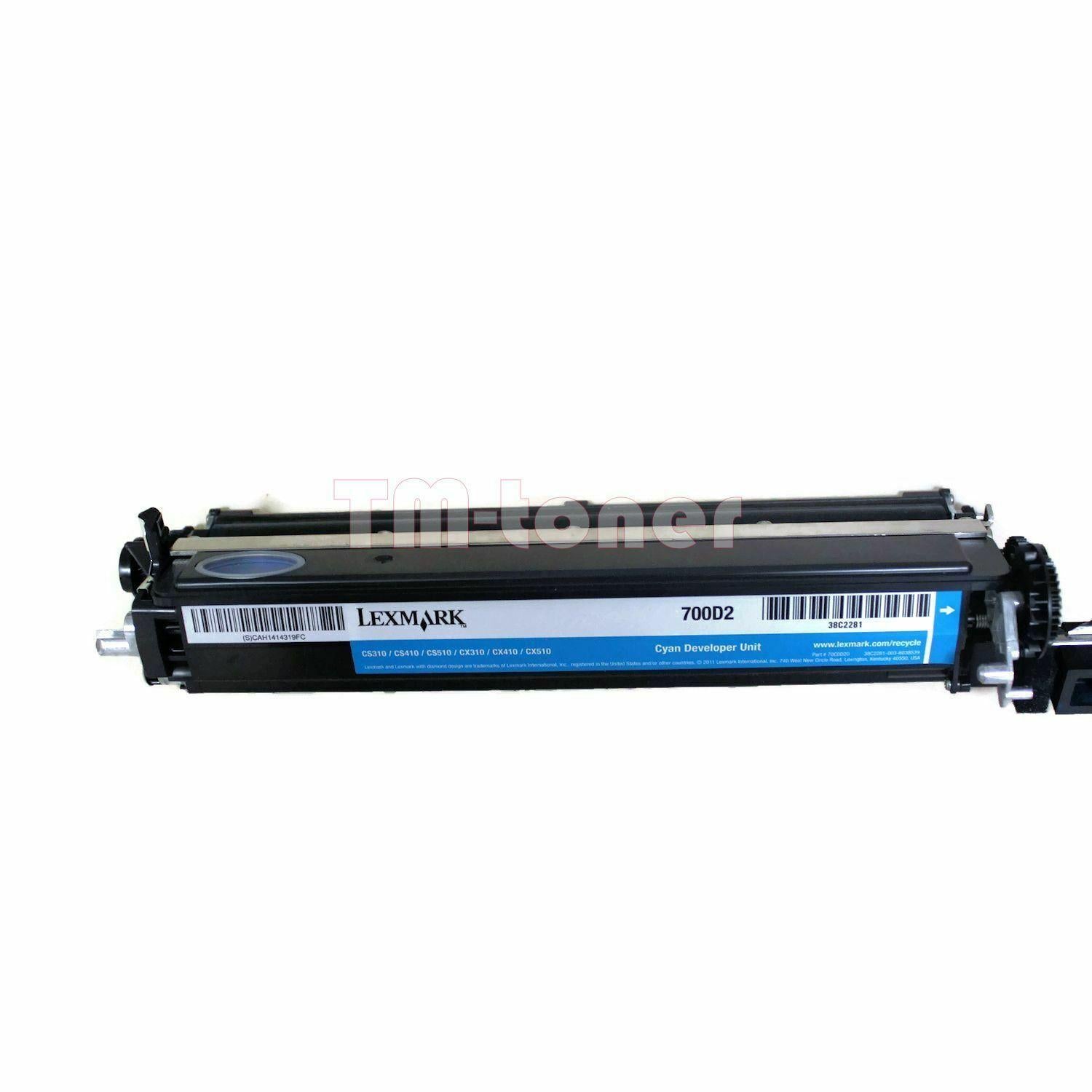 Lexmark 700D2 70C0D20 Cyan Developer Unit cs CS310, CS410, CS510, CX310 CS410n