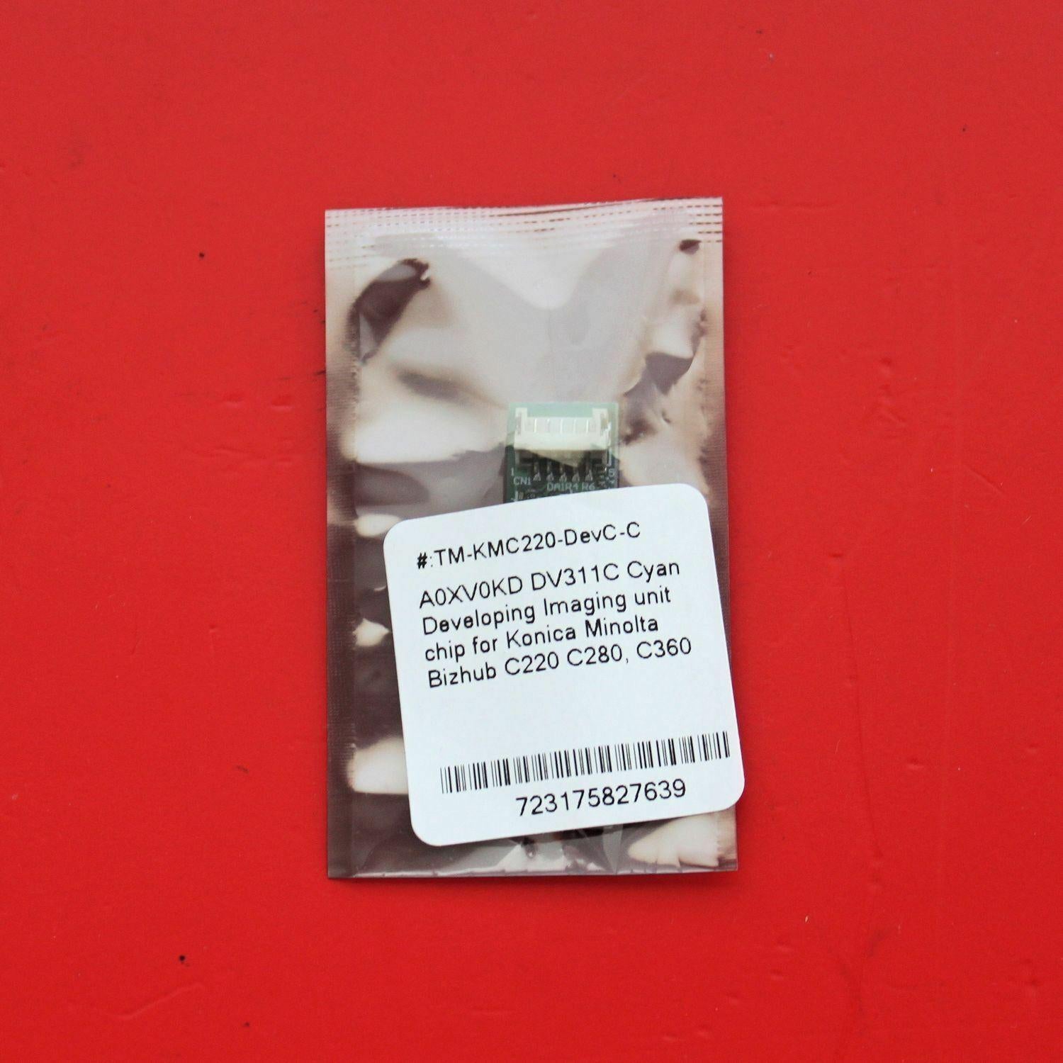 A0XV0KD  Cyan Developing unit chip for Konica Minolta Bizhub C220 C280, C360