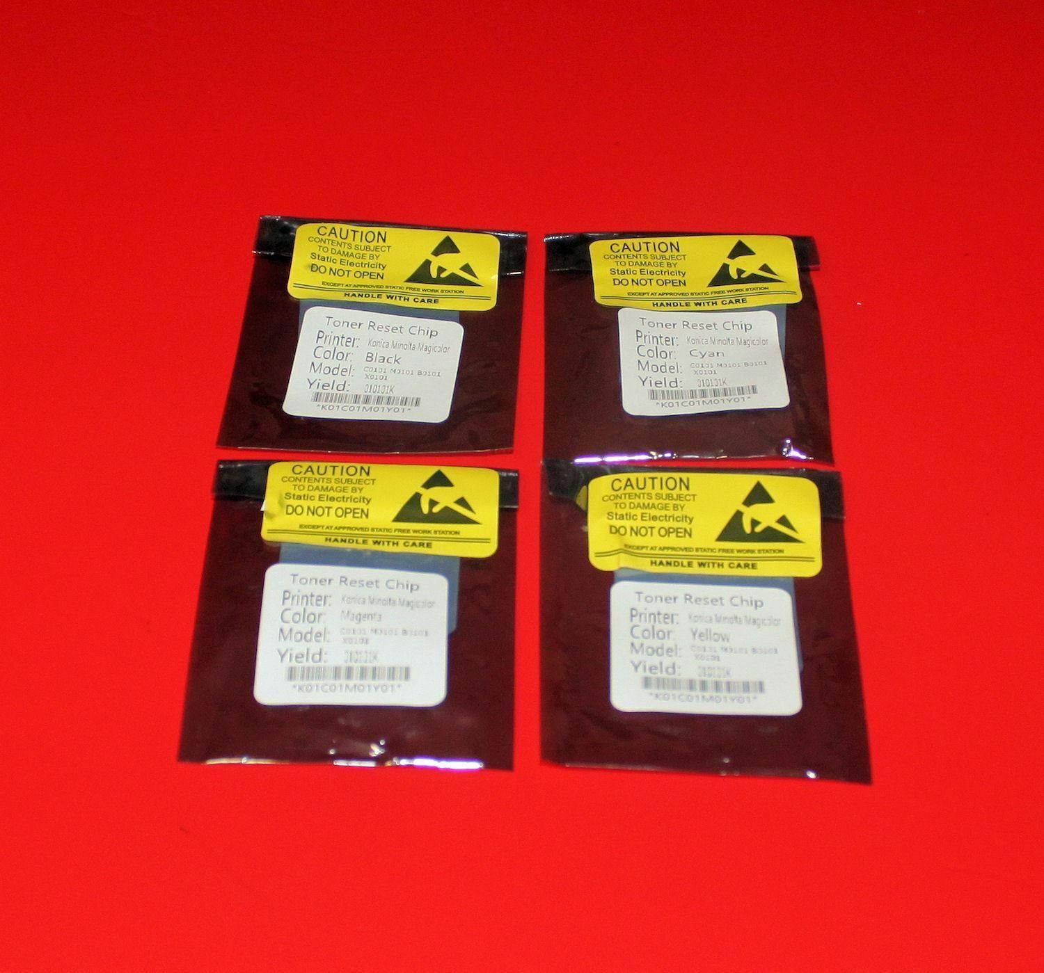 4 Toner Reset Chips for Konica Minolta Magicolor C 7400 7440 7450 Refill