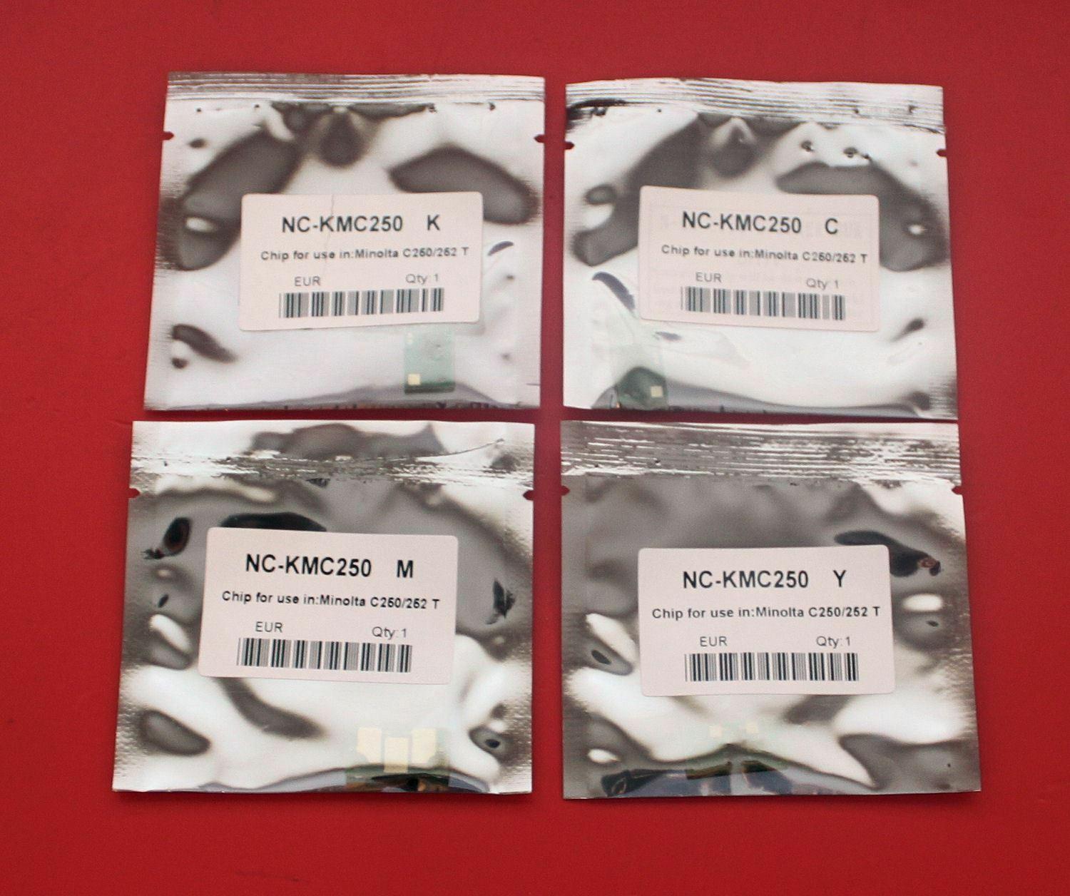 4 Toner Reset Chips for Konica Minolta Bizhub C250 C252 250 Europe only
