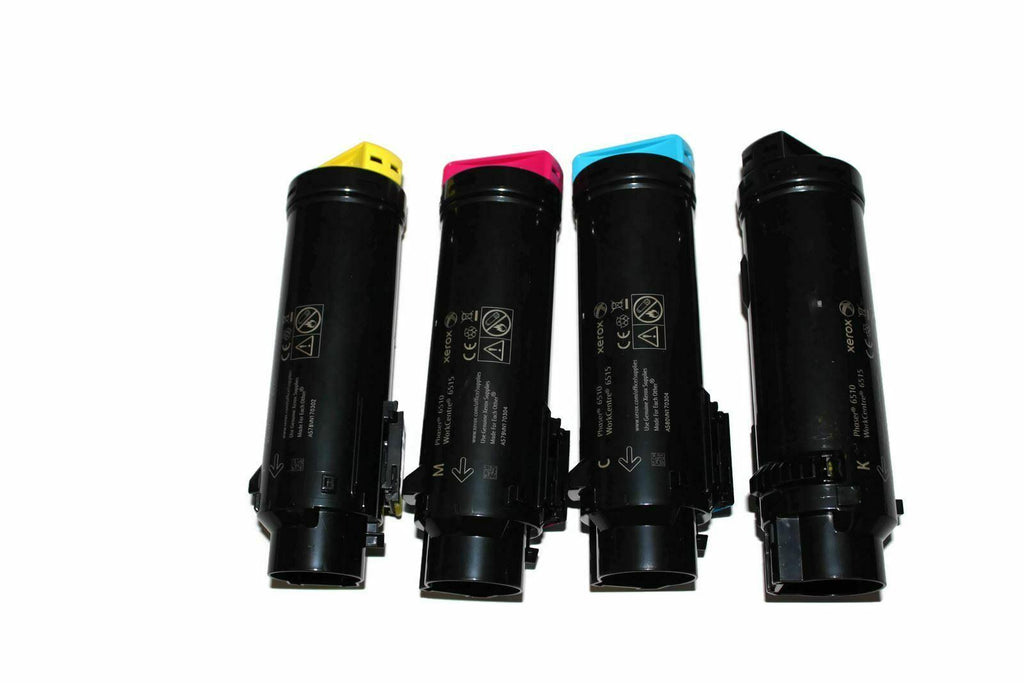 4 New color Genuine  toner cartridges Xerox Phaser 6510N WorkCentre 6515N 6510dn