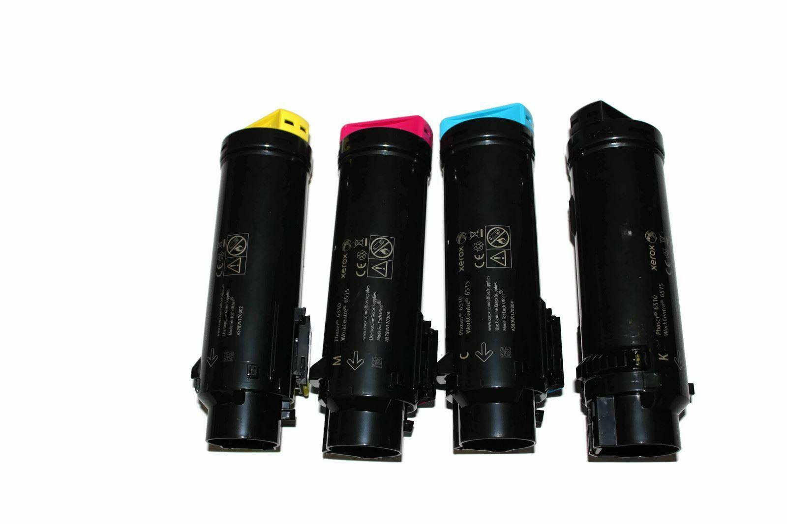 4 New color Genuine  toner cartridges Xerox Phaser 6510N WorkCentre 6515N 6510dn