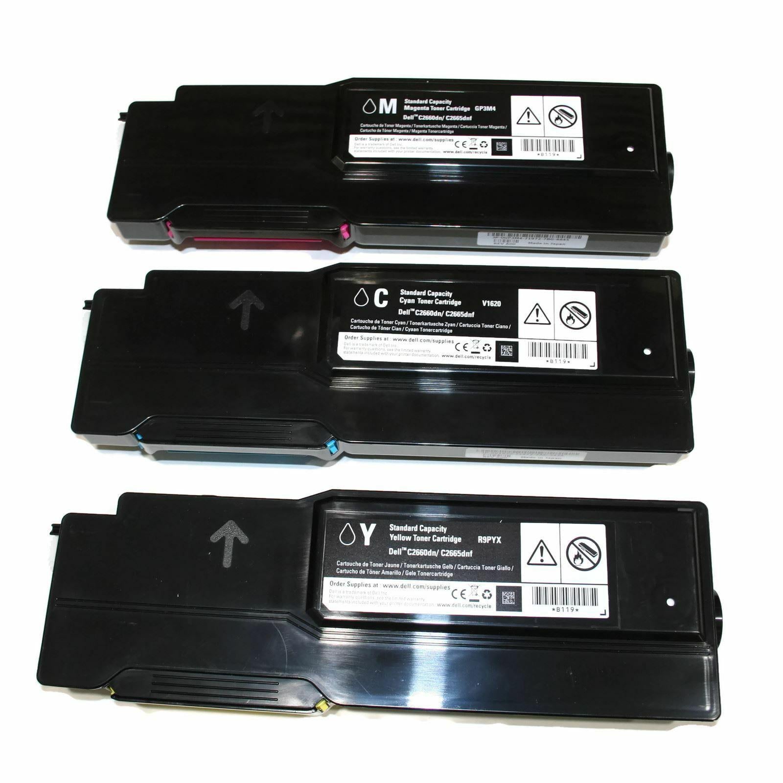 3 MYC Genuine Dell Toner Cartridges C2660dn C2665dnf GP3M4 R9PYX V1620