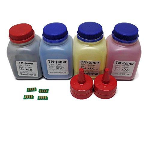 4 color Toner refill kit with chips for Xerox Phaser 6022 6022/NI Wireless Color Photo Printer, Xerox WorkCentre 6027, 6027/NI 106R02759 106R02756 106R02757 106R02758