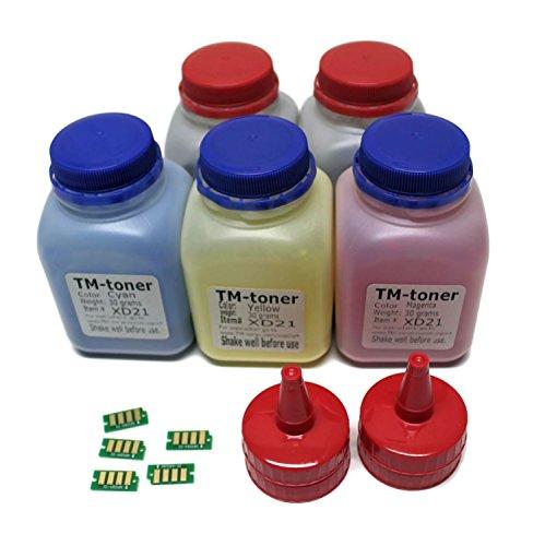Compatible 5 Color Toner Refill kit with Chips for use in Xerox Phaser 6022 6022/NI Wireless Color Photo Printer, Xerox WorkCentre 6027, 6027/NI 106R02759 106R02756 106R02757 106R02758