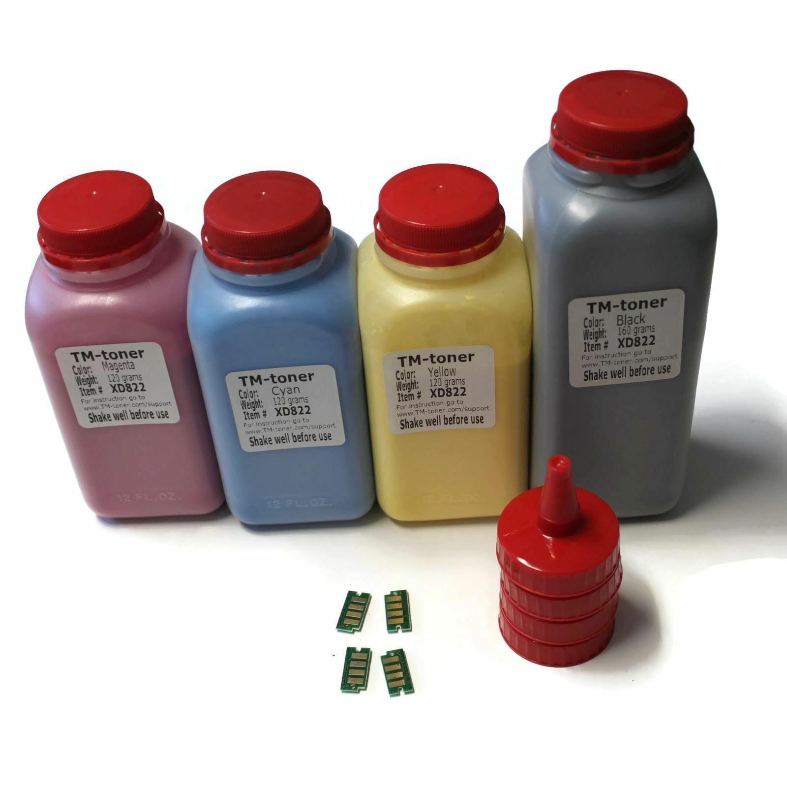 4 Pack HY toner Refill Kit w chips Xerox Phaser 6600N 6600DN WorkCentre 6605DN