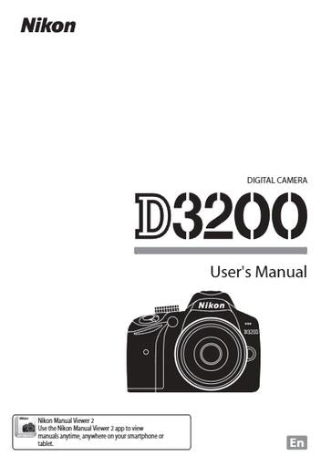 Nikon D3200 User's Instruction Manual Guide 92 Pages & clear Protective Covers