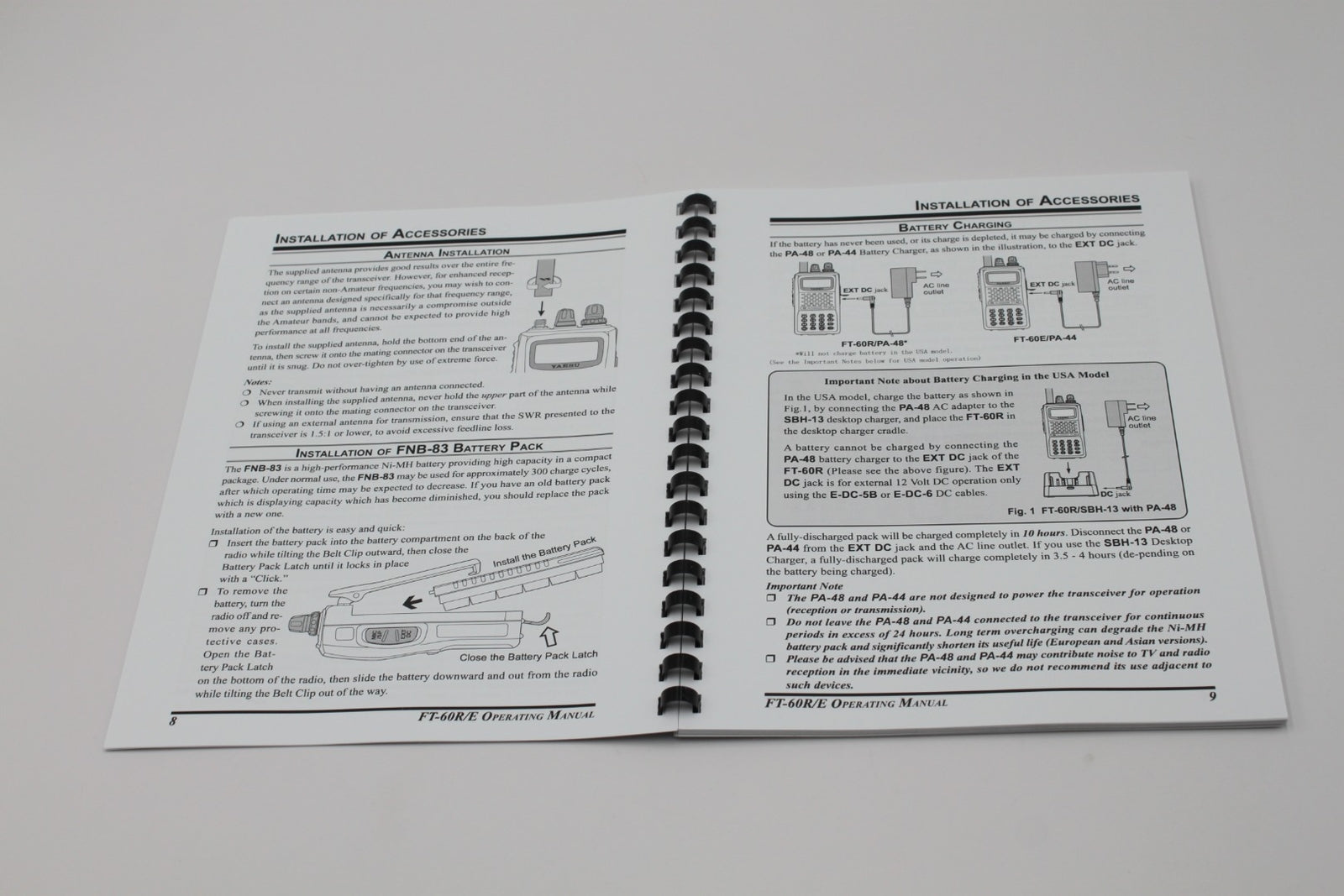 Yaesu FT-60R/E Instruction Operating Manual 84 Pages with Protective Covers