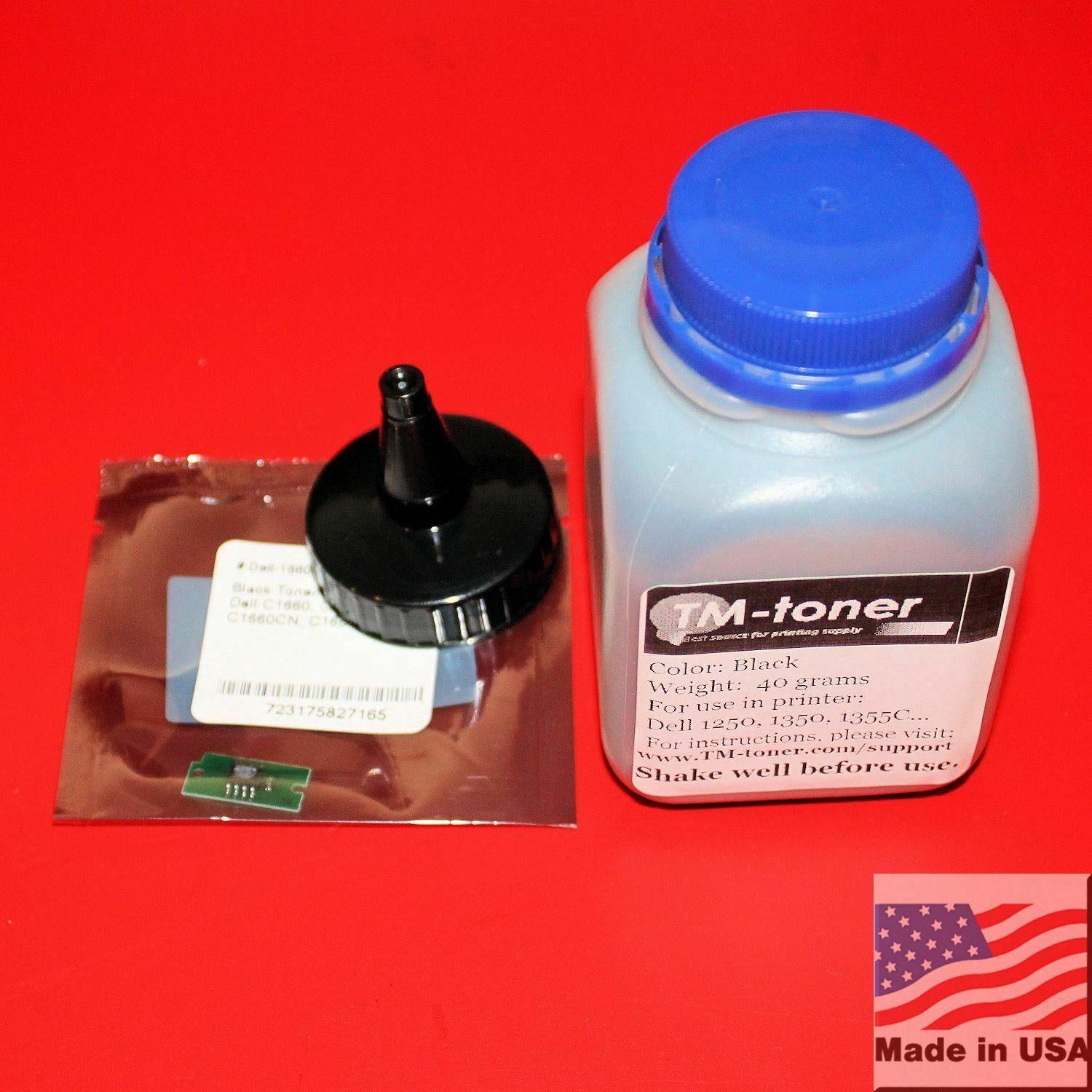 Black Toner kit with chip for Dell C1660, C1660W, C1660CN, C1660CNW printer