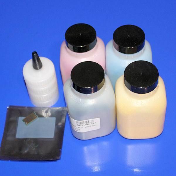 Simplyitem 4 pk high yield Dell Toner Refill Kit with chip for 1250c 1350cnw 1355cn 1355cnw (DV16F, PDVTW, CMR3C, 5M1VR)