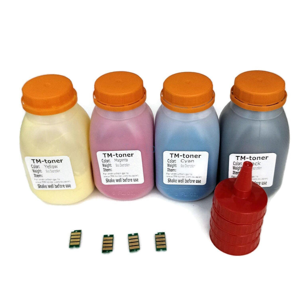 4 Color Toner refill with Chips for use in Dell H625cdw H825cdw S2825cdn printer