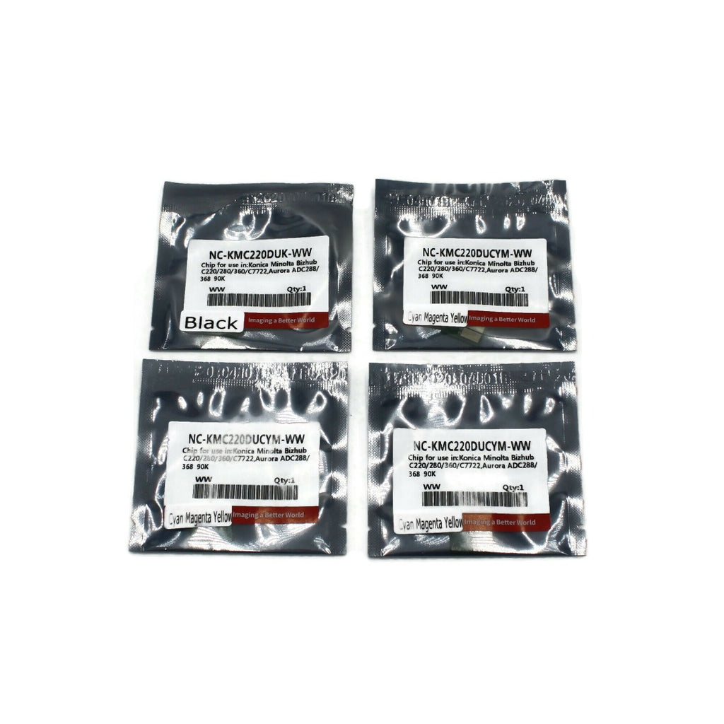 4 Drum Imaging Chips for Konica Minolta Bizhub C220 C280 C360 C7722 Printer Refill