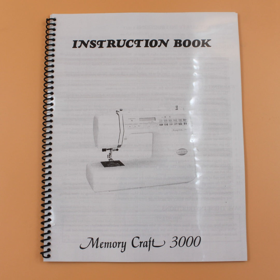 Janome Memory Craft 3000 Instruction Manual: 42 Pages  with Protective Covers