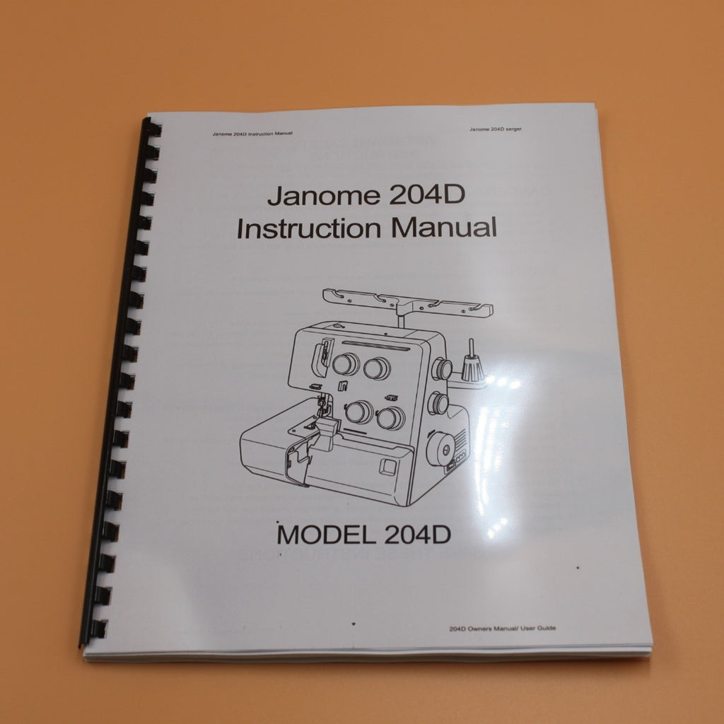 Janome 204D Instruction manual 40 pages With Clear Protective Covers