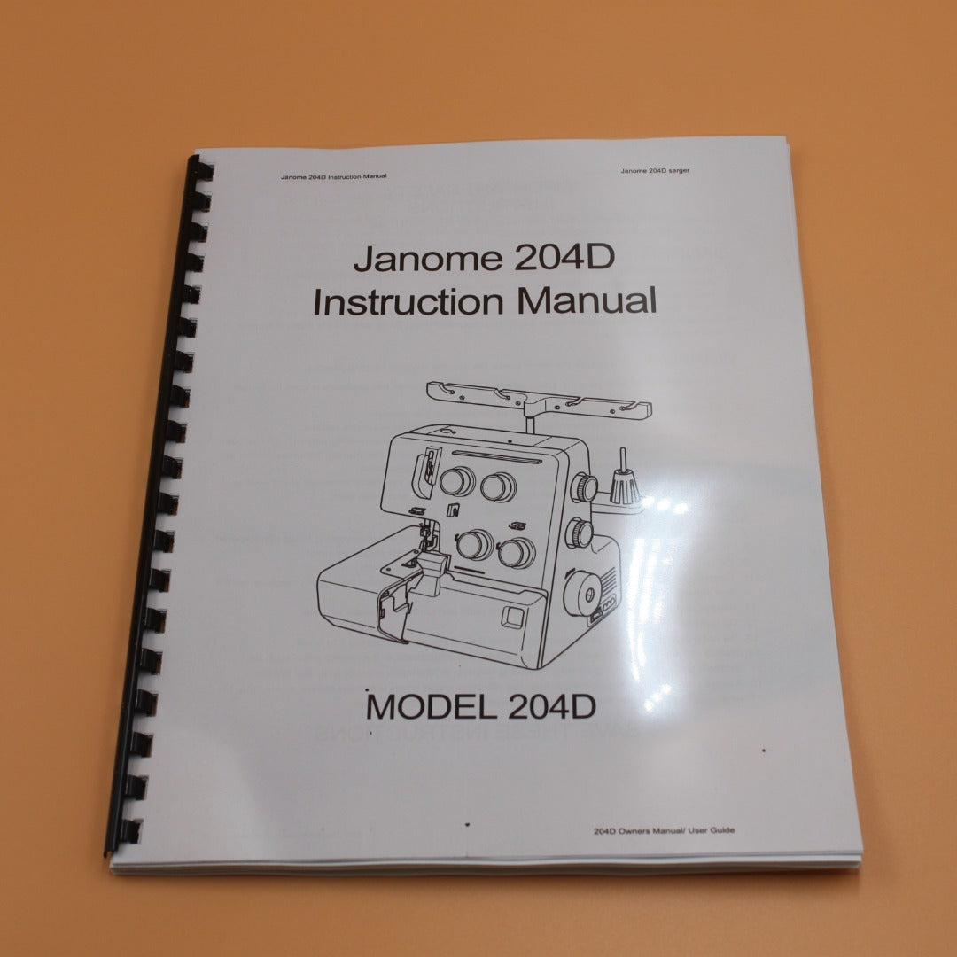 Janome 204D Instruction manual 40 pages With Clear Protective Covers