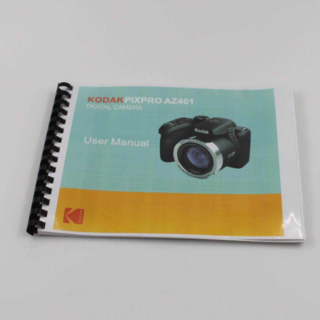 Kodak PixPro AZ401 Camera 105 Page Owners Manual With Clear Covers