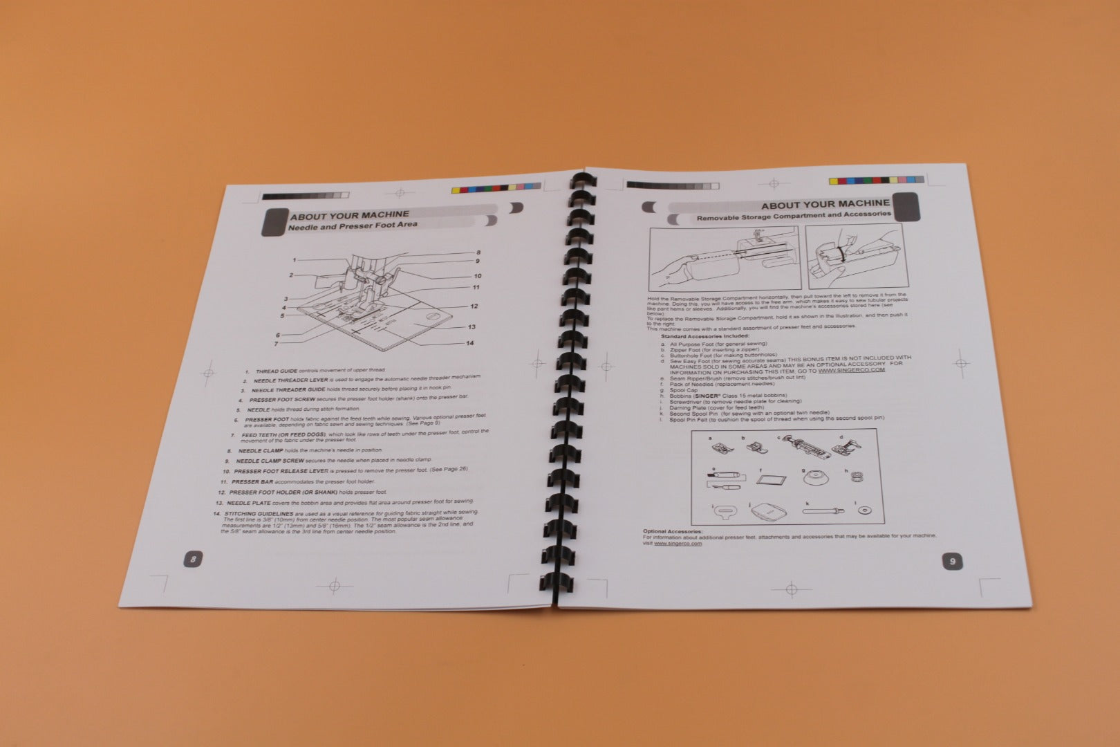 34 Pages Singer 5560 Instruction Manual with clear Protective Covers