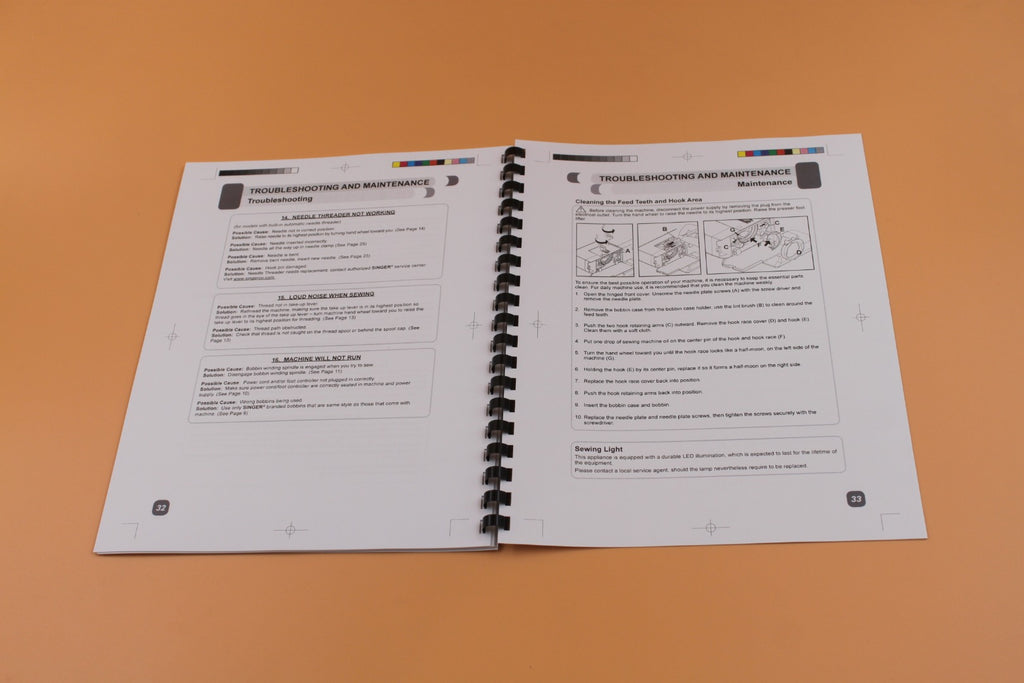 34 Pages Singer 5560 Instruction Manual with clear Protective Covers
