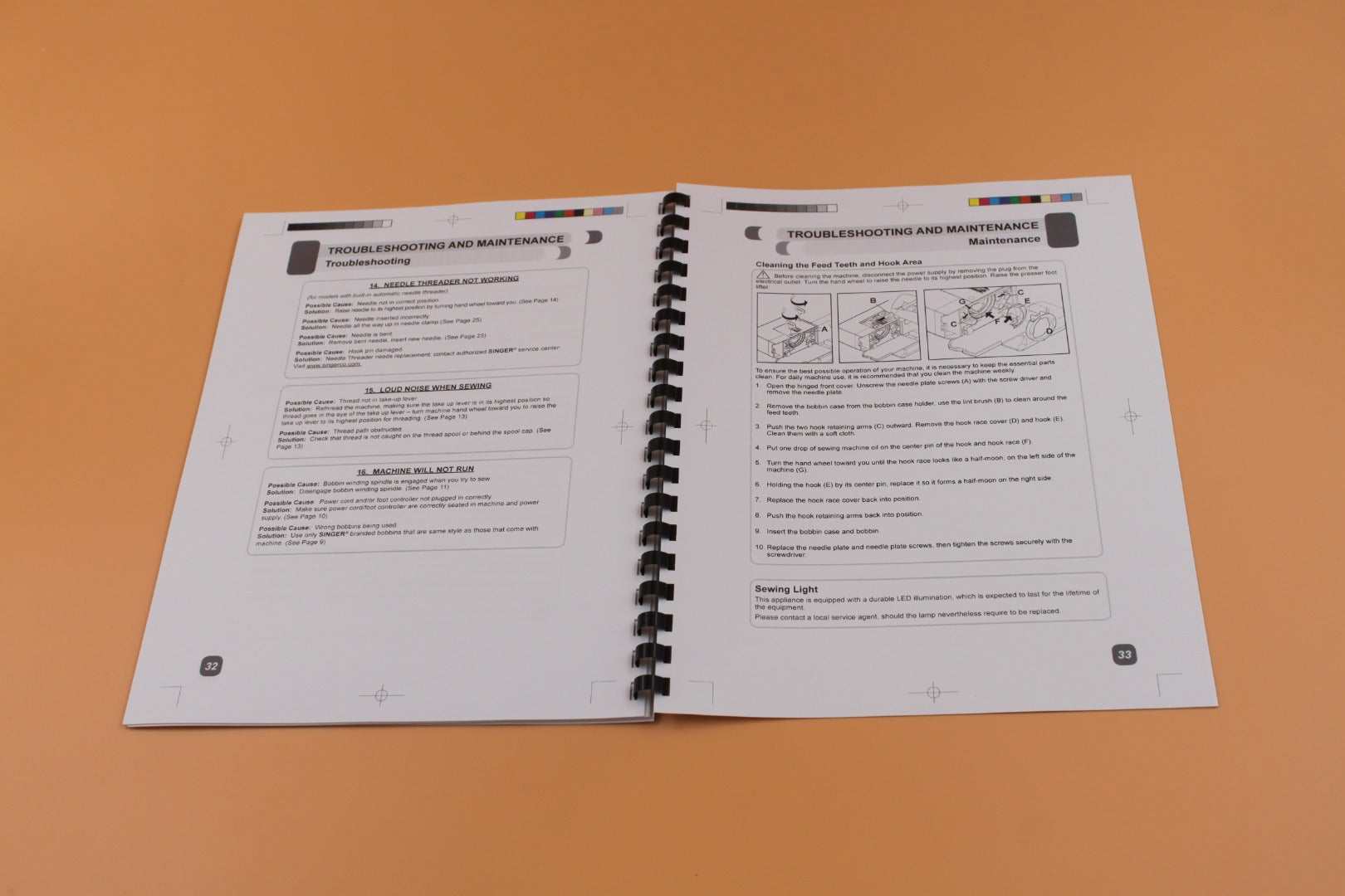 34 Pages Singer 5560 Instruction Manual with clear Protective Covers