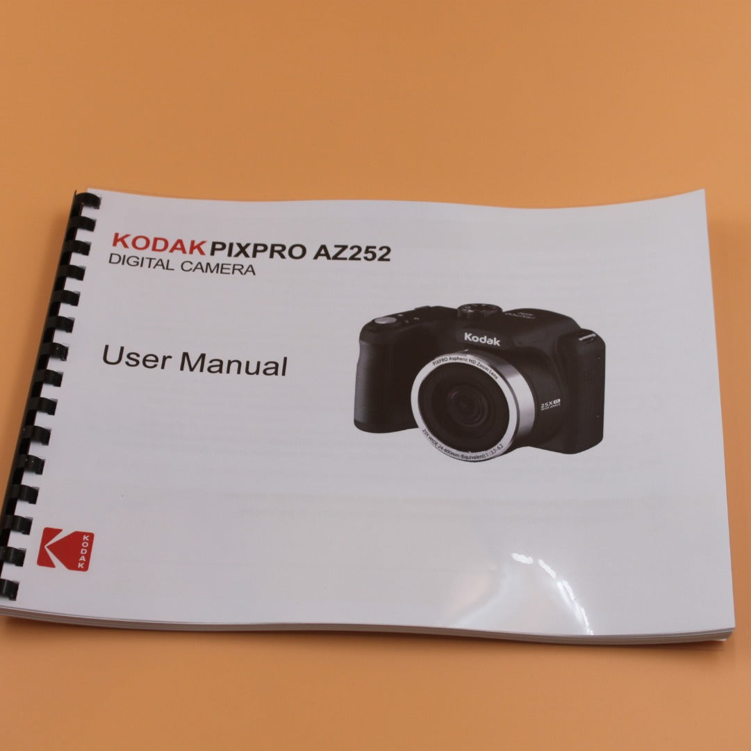 Kodak PixPro AZ252 Instruction Owners Manual With Clear Covers 96 Pages