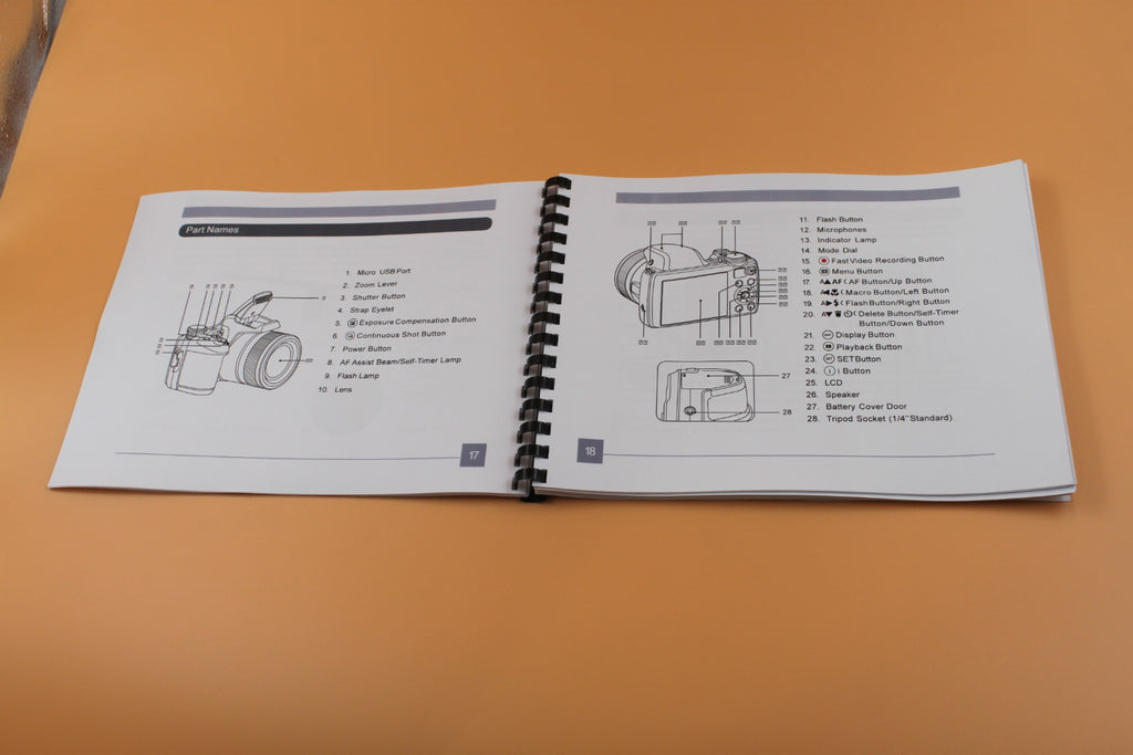Kodak PixPro AZ528 Camera Owners Instruction Manual  with Clear Covers