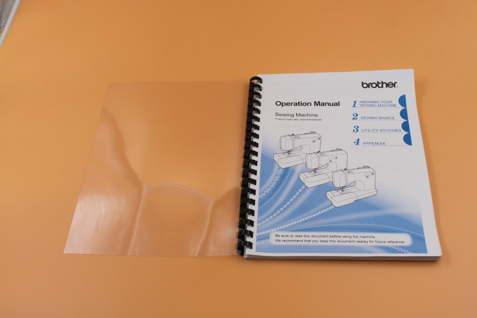 Brother SQ-9185 Instruction Manual Full Color 116 Pages with Protective Clear Covers