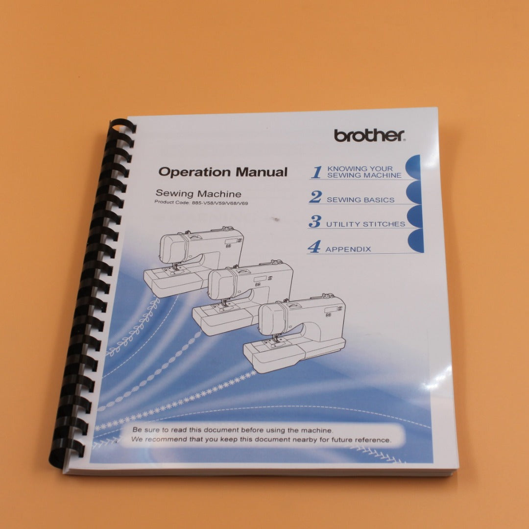 Brother SQ-9185 Instruction Manual Full Color 116 Pages with Protective Clear Covers