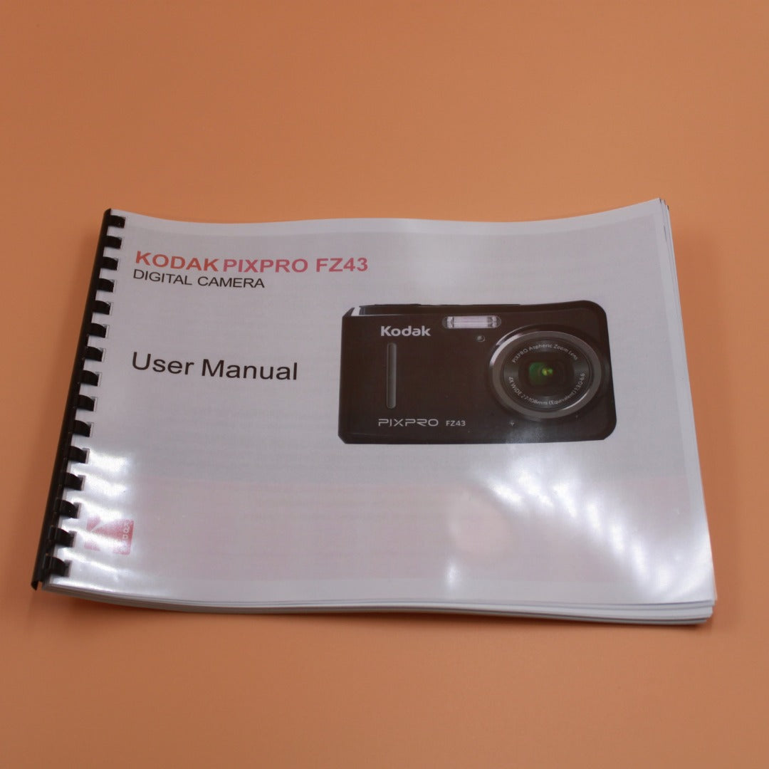 Kodak PixPro FZ43 User  Instruction Manual Full Color with Protective Covers