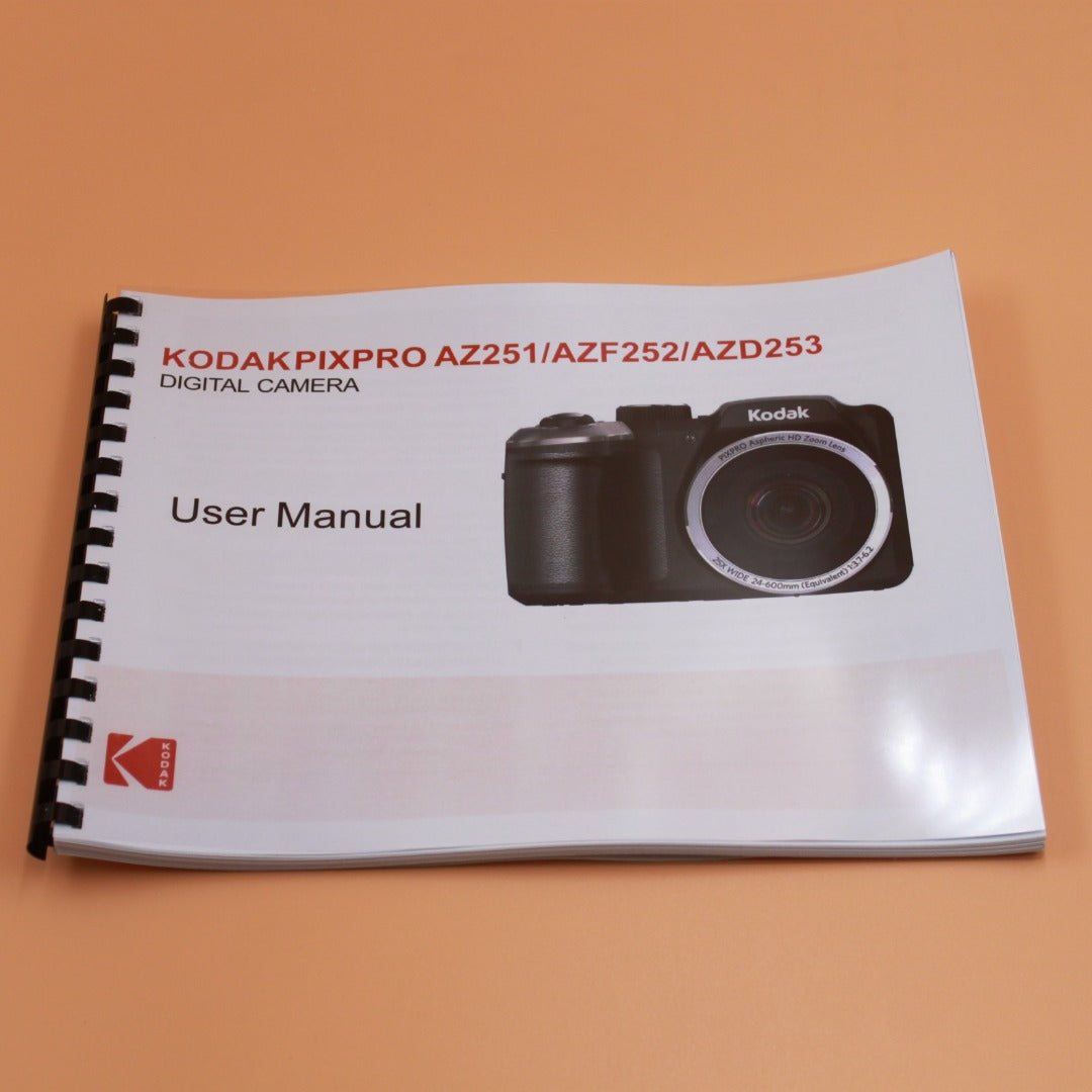 Kodak PixPro AZ251 Instruction 96 Page Owners Manual With Clear Covers