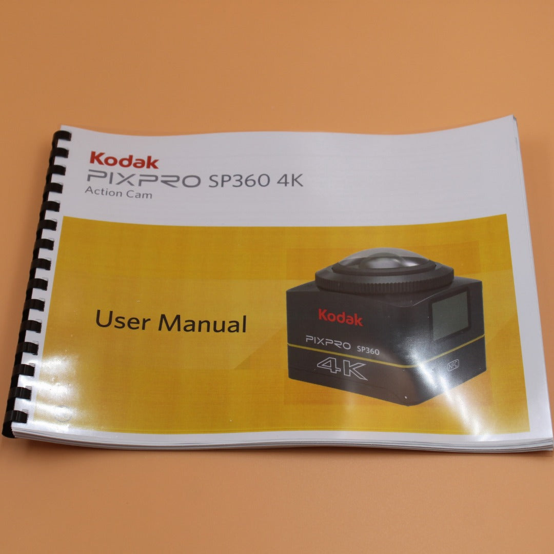 Kodak PixPro SP360 4K Owners Instruction Manual with Clear Protective Cover