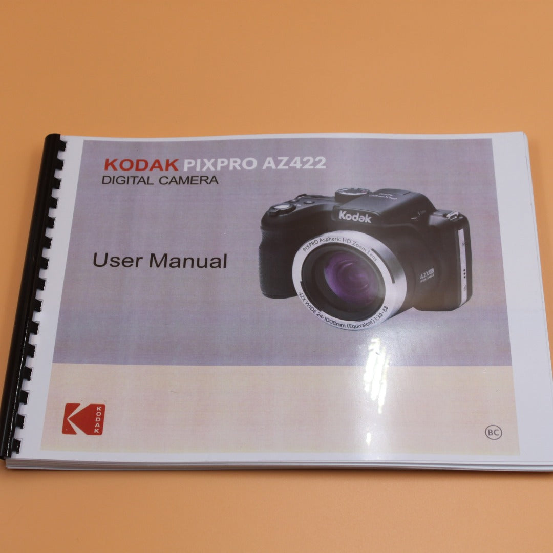 Kodak PixPro AZ422 Instruction User Manual Full Color with Protective Covers
