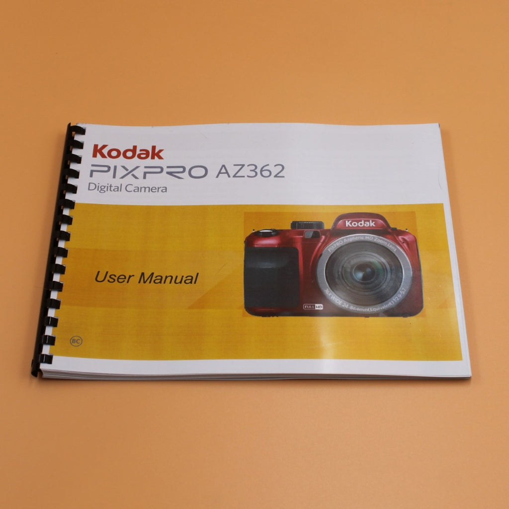 Kodak PixPro AZ362 Instruction User Manual Full Color with Protective Covers