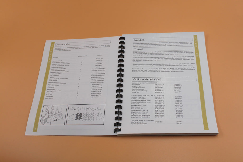 Baby Lock Evolve BLE8W Instruction Manual Full Color with Protective Covers