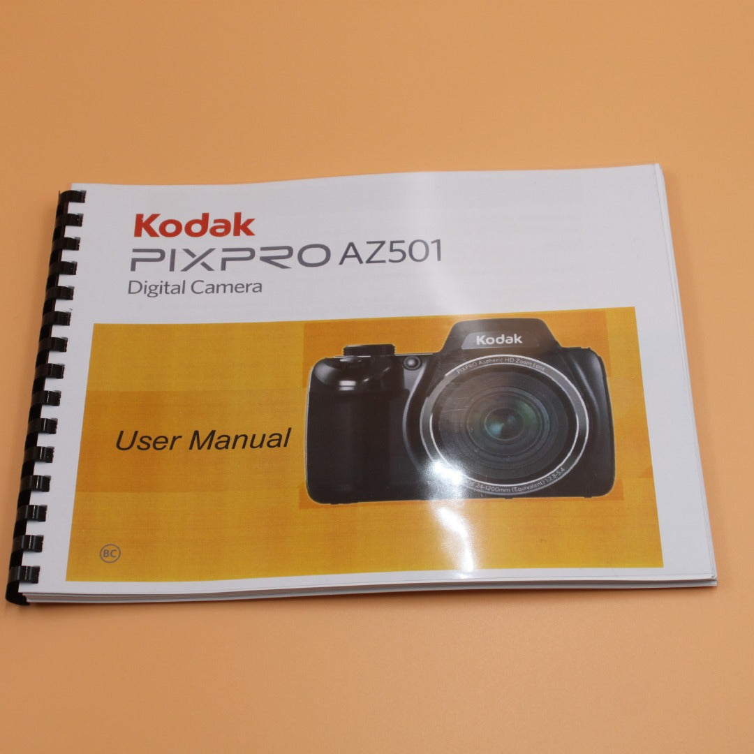 Kodak PixPro AZ501 Instruction user Manual Full Color with Protective Covers