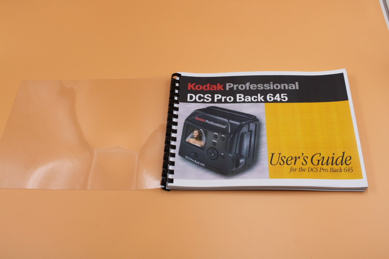 Kodak DCS Pro Back 645 Instruction User Manual Full Color with Protective Covers