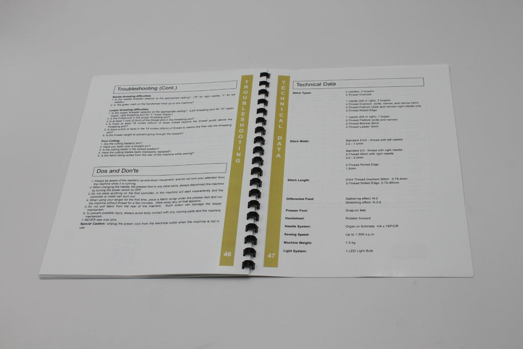 Baby lock Celebrate BLS1 Operation Instruction Manual Color Protective Covers