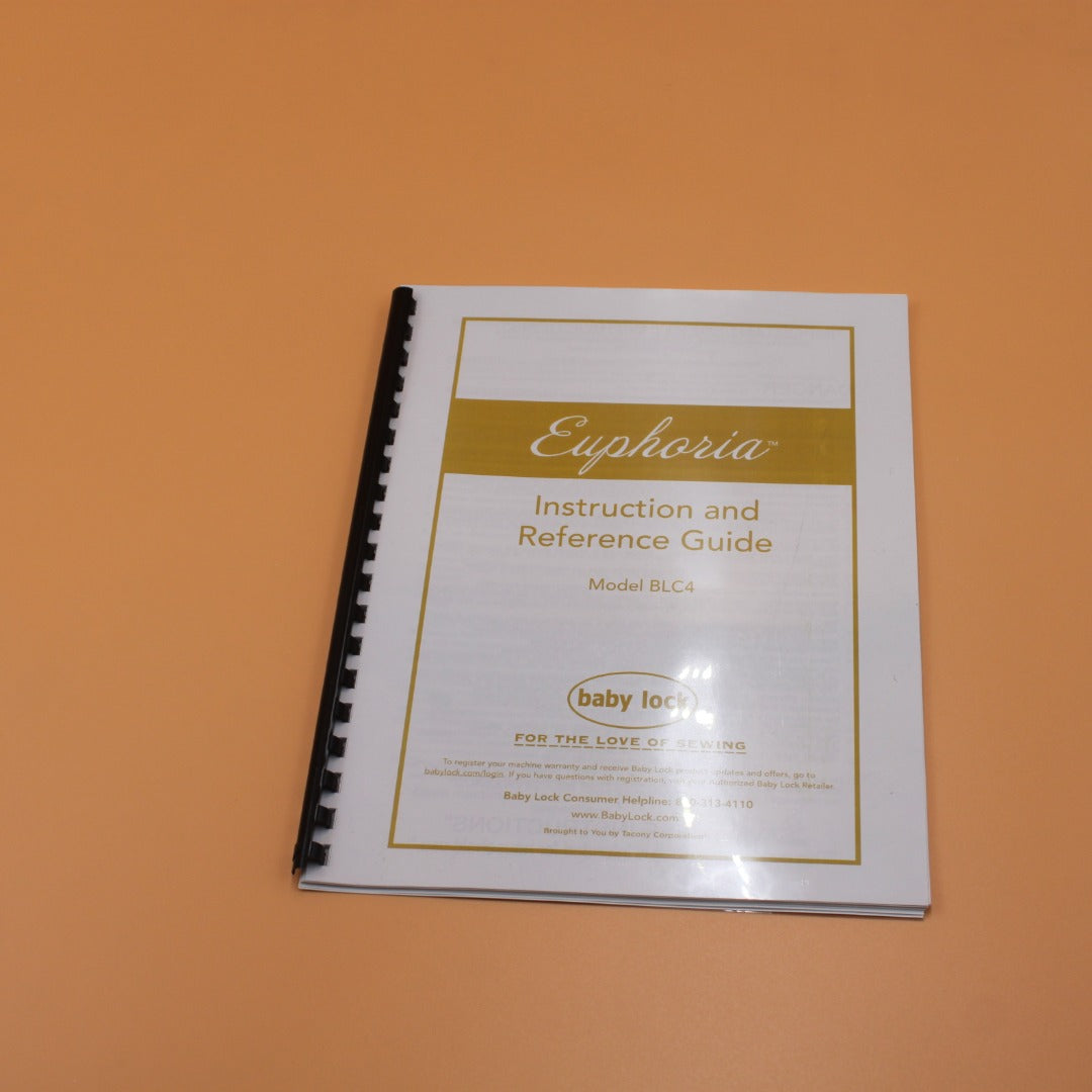 Baby Lock Euphoria BLC4 Instruction Manual Full Color & Protective Covers