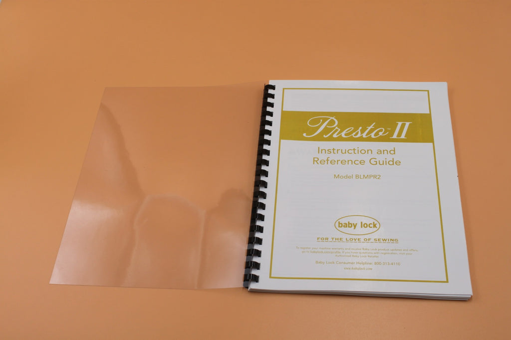 Baby Lock Presto 2 BLMPR2  Instruction Manual Full Color & Protective Covers