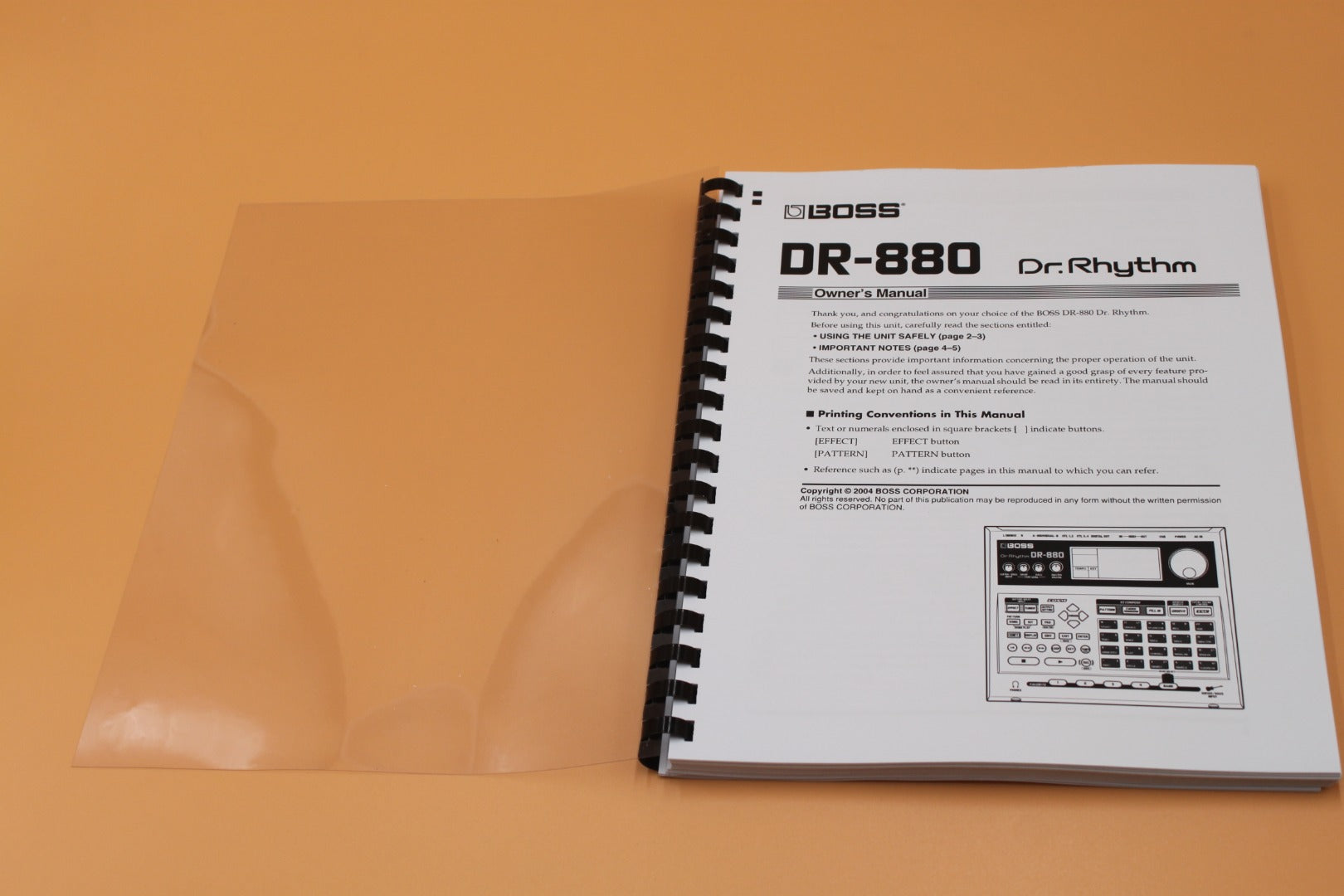 168 pages Boss DR-880 Owners manual instructions with Protective Cover