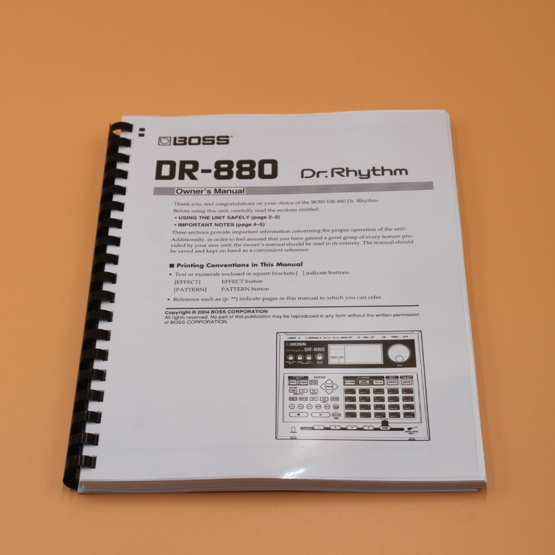 168 pages Boss DR-880 Owners manual instructions with Protective Cover