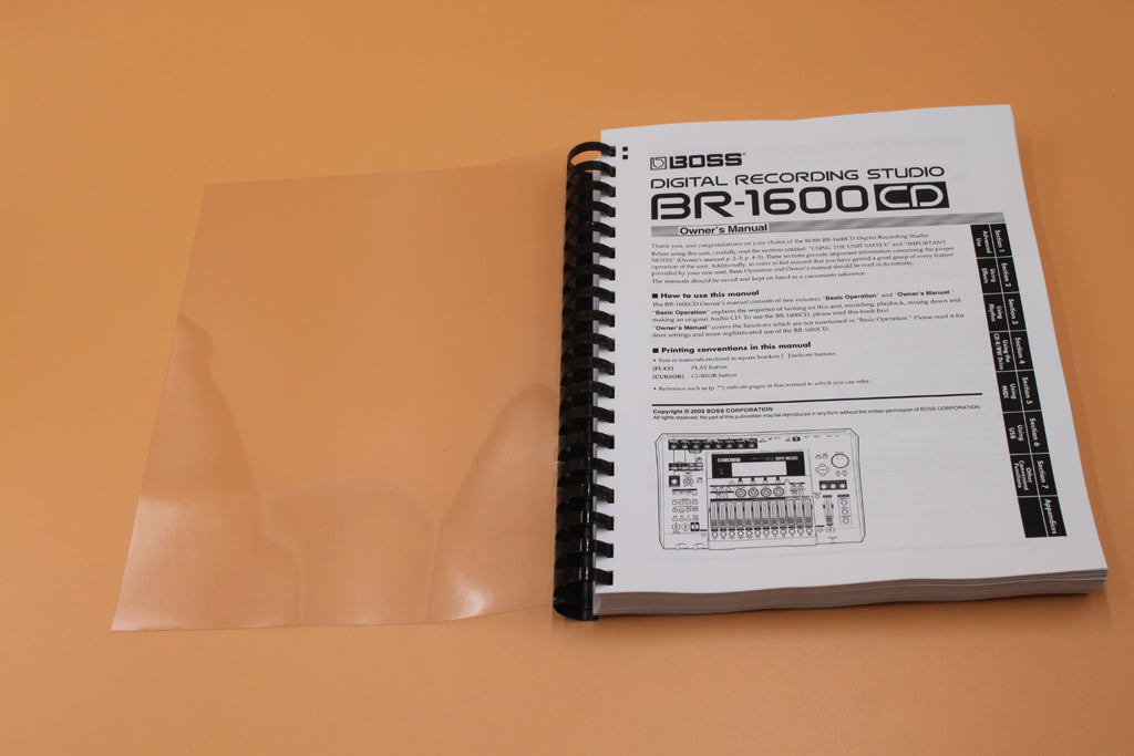 312 pages Boss BR-1600CD Owners manual instructions with Protective Covers