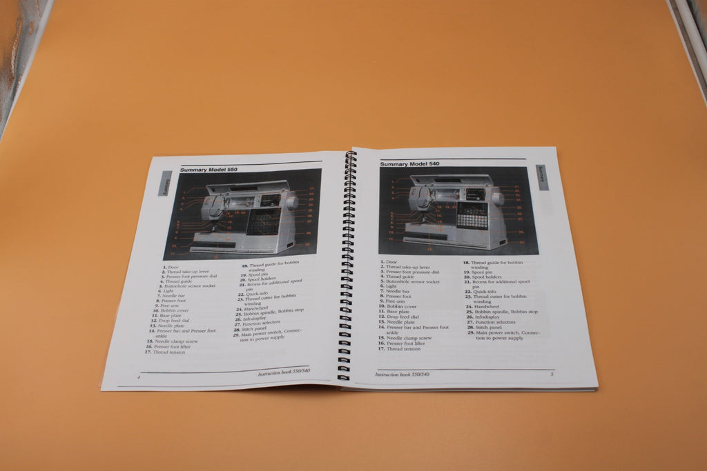 reprint Husqvarna Viking Lily 550 540 Instruction owner Manual 60 Pages  Protective Covers