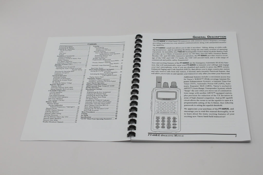 Yaesu FT-60R/E Instruction Operating Manual 84 Pages with Protective Covers