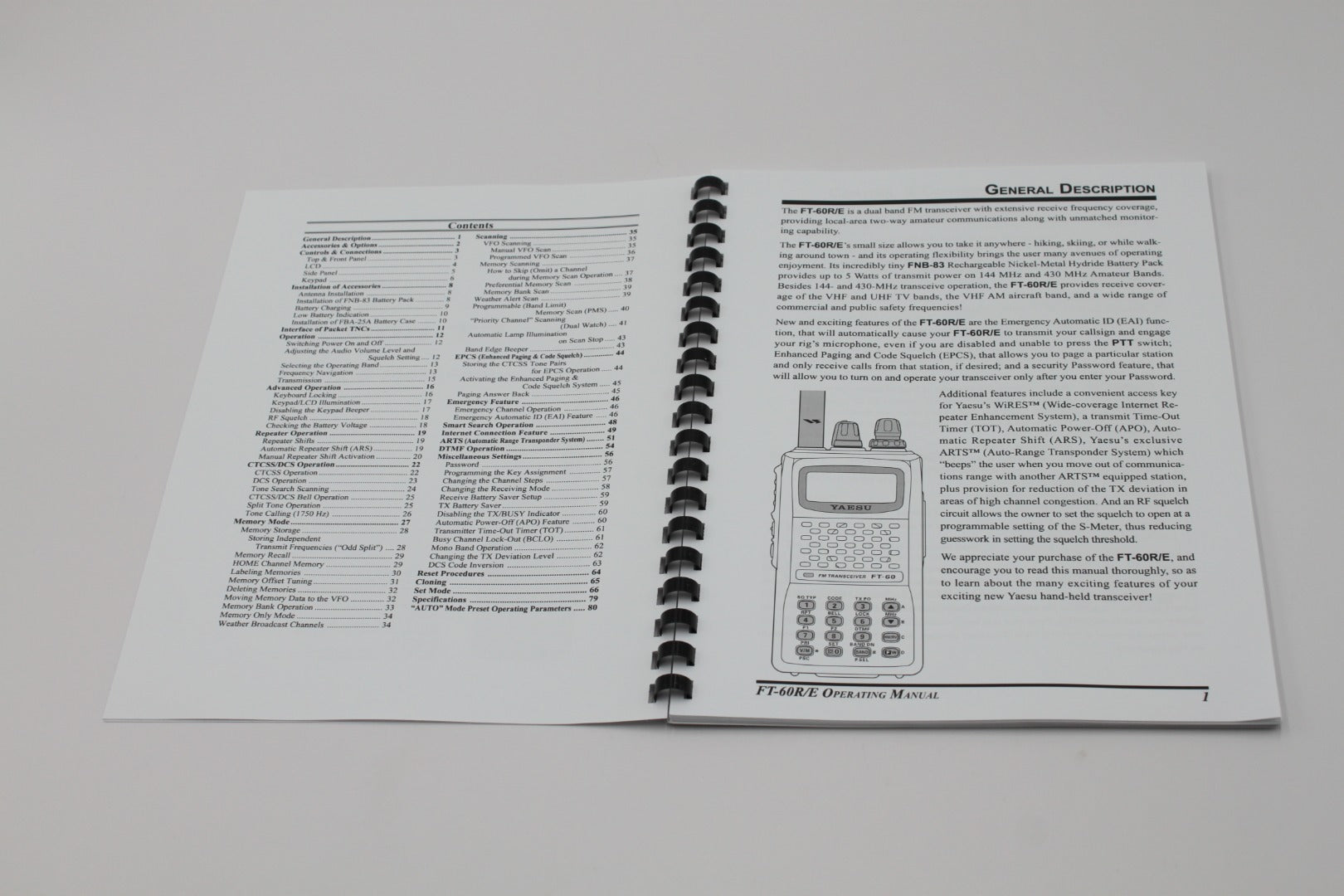 Yaesu FT-60R/E Instruction Operating Manual 84 Pages with Protective Covers