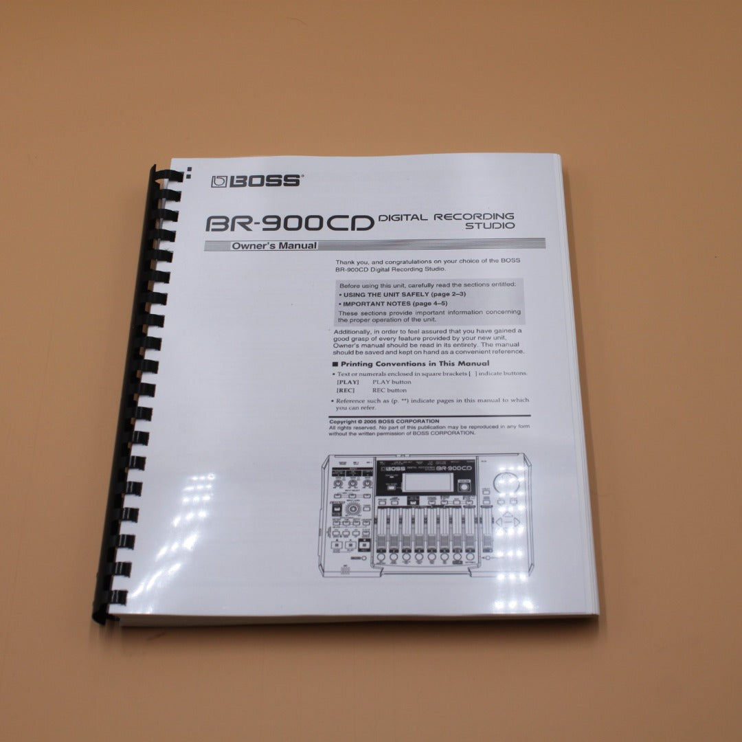 Boss BR-900cd Owners Instruction Manual 232 Pages & clear cover