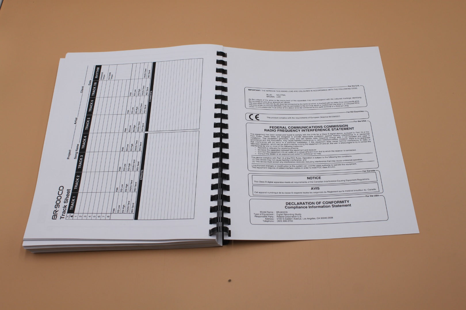 Boss BR-900cd Owners Instruction Manual 232 Pages & clear cover